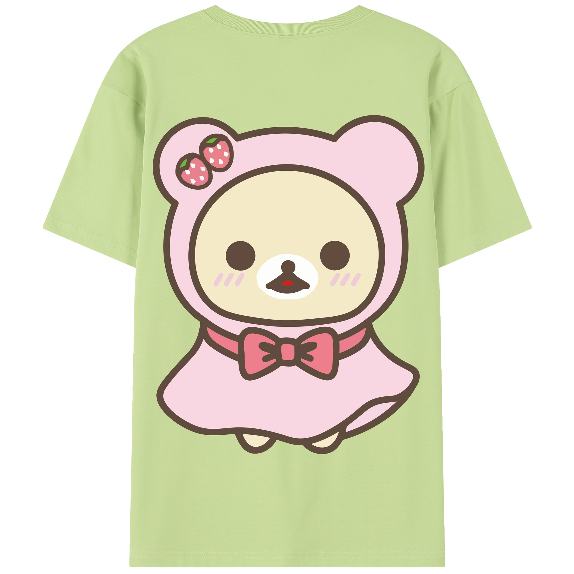 （画像用） リラックマ リラックマ キイロイトリ Rilakkuma Korilakkuma Kiiroitori 綿100％半袖Tシャツ（背面プリント）